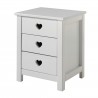 Chevet 3 tiroirs blanc  , Gamme amori