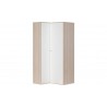 Armoire d'angle enfant en bois blanc et chêne, 2 portes, Gamme meyrin