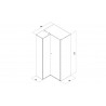 Armoire d'angle enfant en bois blanc et chêne, 2 portes, Gamme meyrin