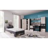 Armoire d'angle enfant en bois blanc, gris et noire, 2 portes, Gamme porto