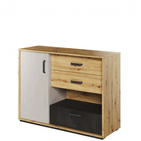 Commode enfant 1 porte, 3 tiroirs et 1 niche, Gamme CUBE