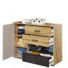 Commode enfant 1 porte, 3 tiroirs et 1 niche, Gamme CUBE