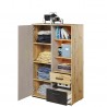 Commode haute enfant 1 portes, 2 tiroirs et  3 niches, avec LED, Gamme CUBE