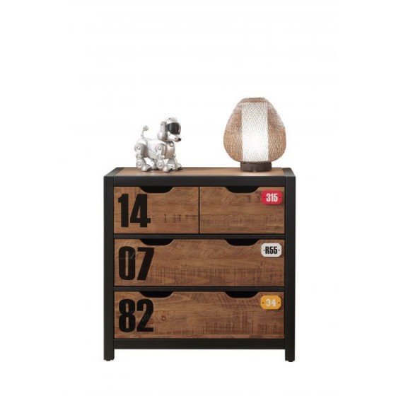 Commode 3 tiroirs  industriel , Gamme alex