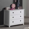 Commode 3 tiroirs blanc , Gamme amori