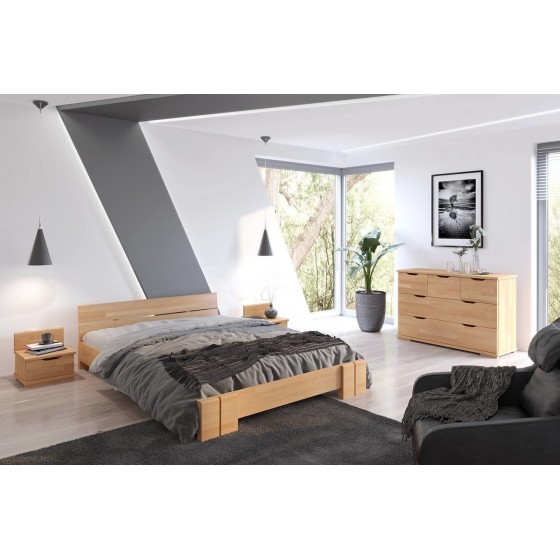 LIT DESIGN EN BOIS HETRE MASSIF , dimension 160x200, GAMME MILO
