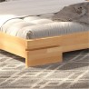 LIT ADULTE DESIGN EN BOIS HETRE MASSIF , dimension 180x200, GAMME NASH