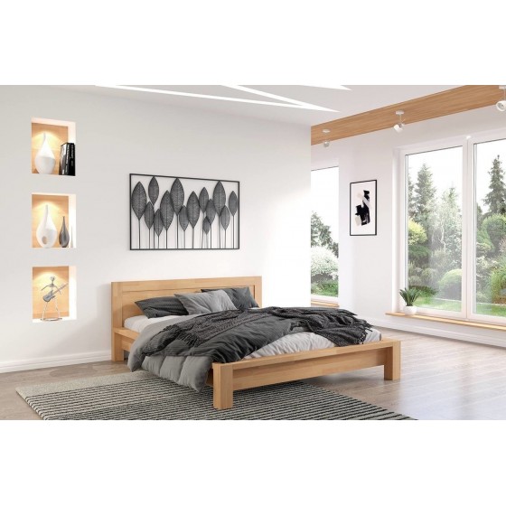 LIT CONTEMPORAIN EN BOIS HETRE MASSIF , dimension 140x200, GAMME OSLO