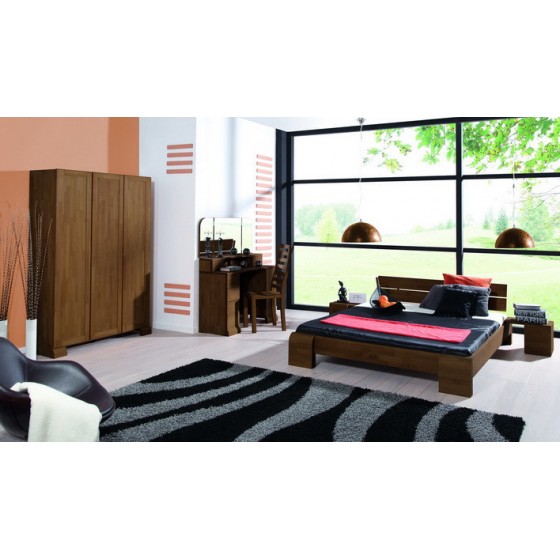 Lit design en bois dimension 160 x 200, Gamme Burgos