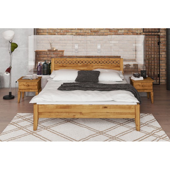 Lit en bois massif chene dimension 140 x 200, Gamme Essen