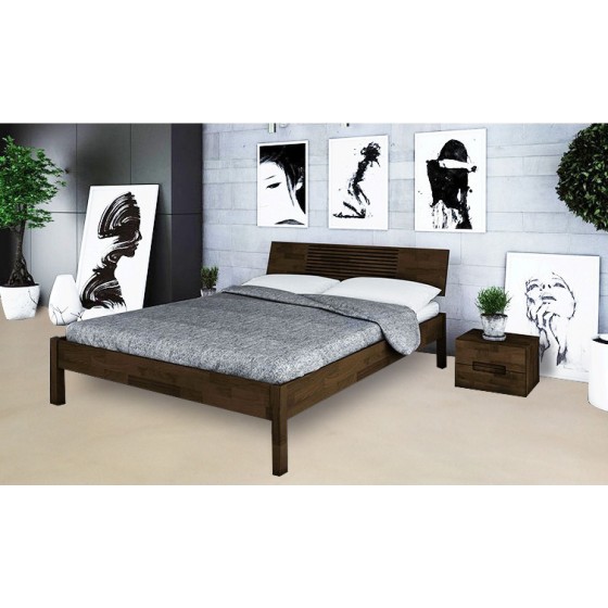 Lit design en bois dimension 140 x 200, Gamme Lancy