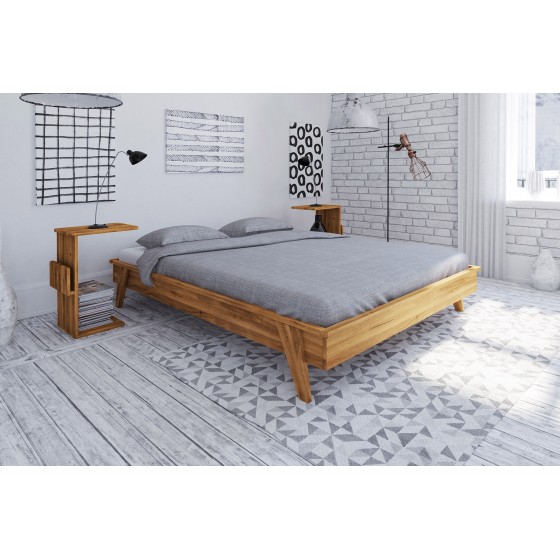 Lit en chêne, dimension 160 x 200, Gamme Unna