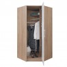 Armoire-dressing angle blanc et chêne, 1 porte, Gamme nyon