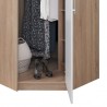 Armoire-dressing angle blanc et chêne, 1 porte, Gamme nyon