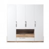 Dressing en bois, 4 portes, 2 tiroirs, Gamme mya