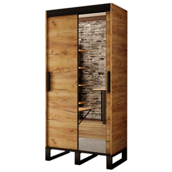 Armoire dressing,  2 portes, 2 penderies et 5 niches,  Gamme RICCIANO_T2
