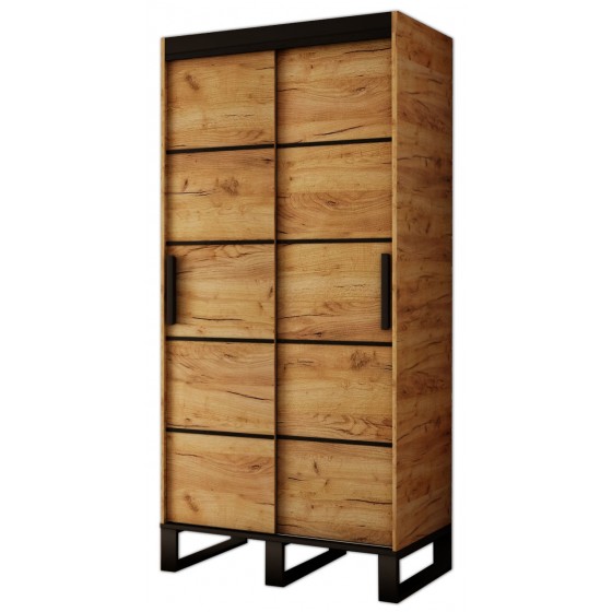 Armoire dressing,  2 portes, 2 penderies et 5 niches,  Gamme RICCIANO_V1