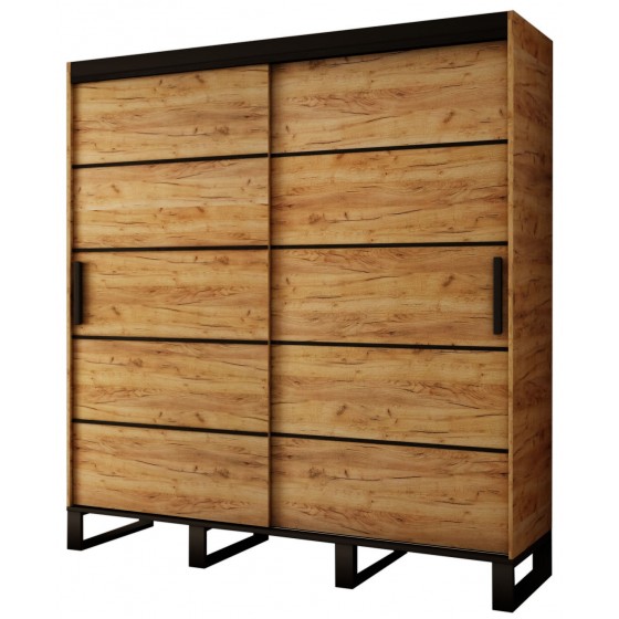 Armoire dressing,  2 portes, 2 penderies, 10 niches et 2 miroirs,  Gamme RICCIANO_V1