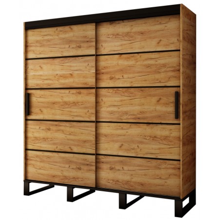 Armoire dressing,  2 portes, 2 penderies, 10 niches et 2 miroirs,  Gamme RICCIANO_V1