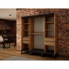 Armoire dressing,  2 portes, 2 penderies, 10 niches et 2 miroirs,  Gamme RICCIANO_T2