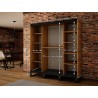 Armoire dressing,  2 portes, 2 penderies, 10 niches et 2 miroirs,  Gamme RICCIANO_Y2