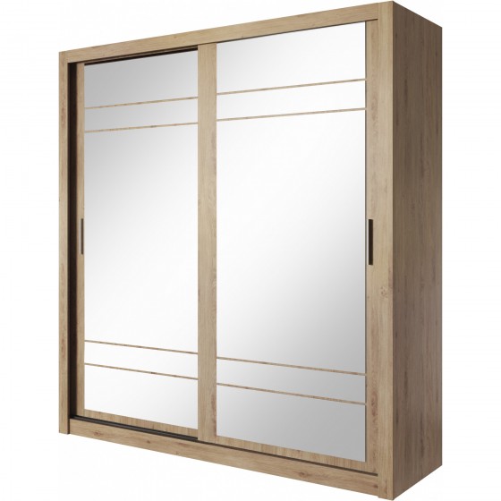 Armoire dressing  design 2 portes coulissantes avec deux miroirs , Gamme concept