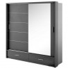 Armoire dressing  2 portes coulissantes avec miroir et led , Gamme concept