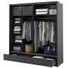 Armoire dressing  2 portes coulissantes avec miroir et led , Gamme concept