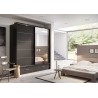 Armoire dressing  2 portes coulissantes avec miroir et led , Gamme concept