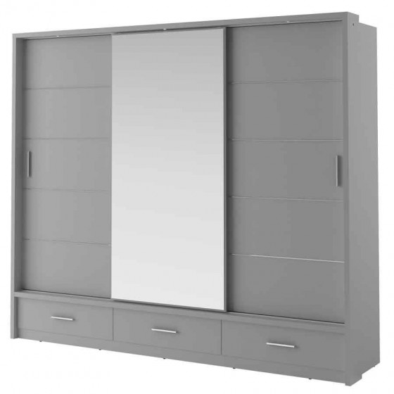 Armoire dressing  3 portes coulissantes avec tiroirs , Gamme concept