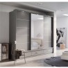 Armoire dressing  3 portes coulissantes avec tiroirs , Gamme concept
