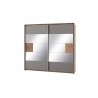 Dressing en bois, 2 portes miroirs coulissantes, led, Gamme davos