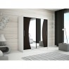Armoire dressing,  longeur 180 cm, 2 portes , 2 pendries et 5 niches, couleur blanc,  Gamme WAVE