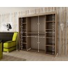 Armoire dressing,  longeur 200 cm, 2 portes , 2 pendries et 5 niches, couleur blanc,  Gamme WAVE
