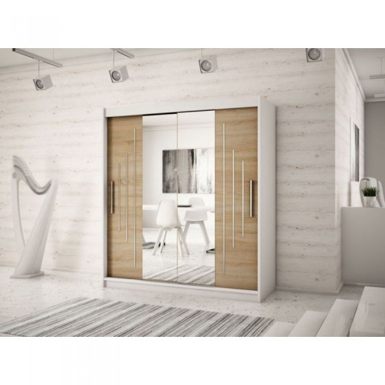 Armoire dressing,  longeur 180 cm, 2 portes, 2 penderies et 10 niches,  Gamme YORK_01