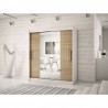 Armoire dressing,  longeur 200 cm, 2 portes, 2 penderies et 10 niches,  Gamme YORK_01
