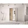 Armoire dressing,  longeur 120 cm, 2 portes, 2 penderies et 5 niches,  Gamme YORK_02