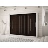 Armoire dressing,  longeur 250 cm, 3 portes, 2 penderies et 10 niches,  Gamme YORK