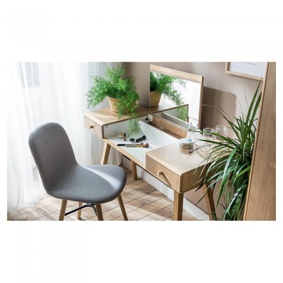 Coiffeuse en bois, 2 tiroirs, 1 niche, 1 miroir relevable, Gamme benidorm
