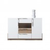 Commode en bois, 2 portes, 3 tiroirs, 1 niche, Gamme mya