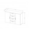 Commode contemporaine 2 portes 4 tiroirs , Gamme arte