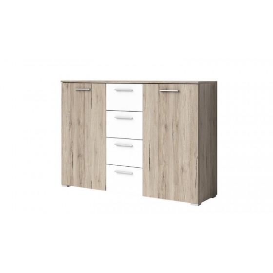 Commode en bois, 4 tiroirs, 2 portes, Gamme morat