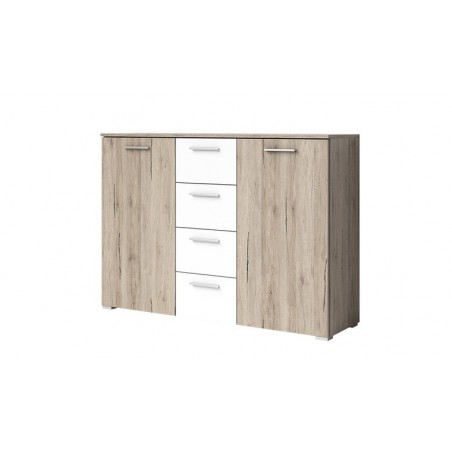 Commode en bois, 4 tiroirs, 2 portes, Gamme morat