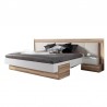Lit double design adulte160 x200 cm, noyer et blanc, Gamme mya