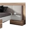 Lit double design adulte160 x200 cm, noyer et blanc, Gamme mya