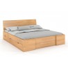 Lit double  design en  bois hetre massif avec tiroirs de rangement , Gamme indigo