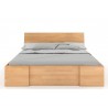 Lit double  design en  bois hetre massif avec tiroirs de rangement , Gamme indigo