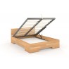 Lit double  design en hetre massif avec sommier relevable, Gamme vento