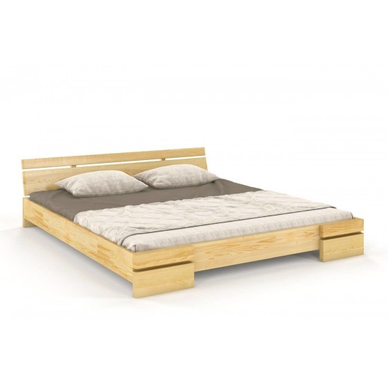 Lit double  design adulte en bois pin massif  , Gamme nash