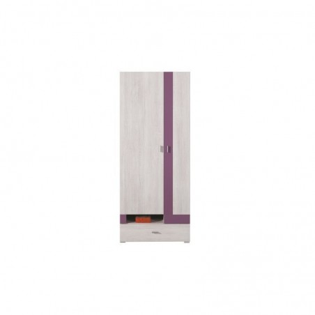 Armoire enfant en pin, 2 portes, 1 tiroir, Gamme evora